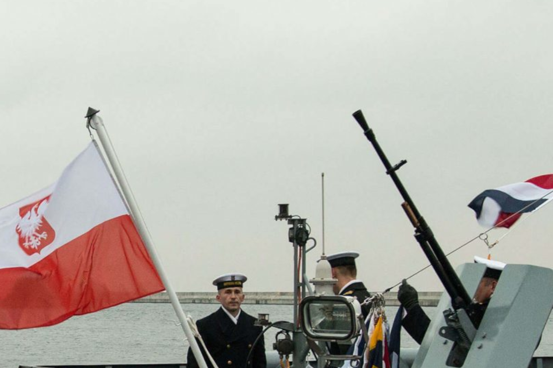 Ceremonia pierwszego podniesienia bandery na „ORP Kormoran”
